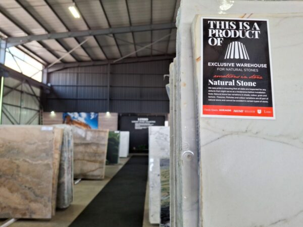 picture of our warehouse with granite and marble inside of it